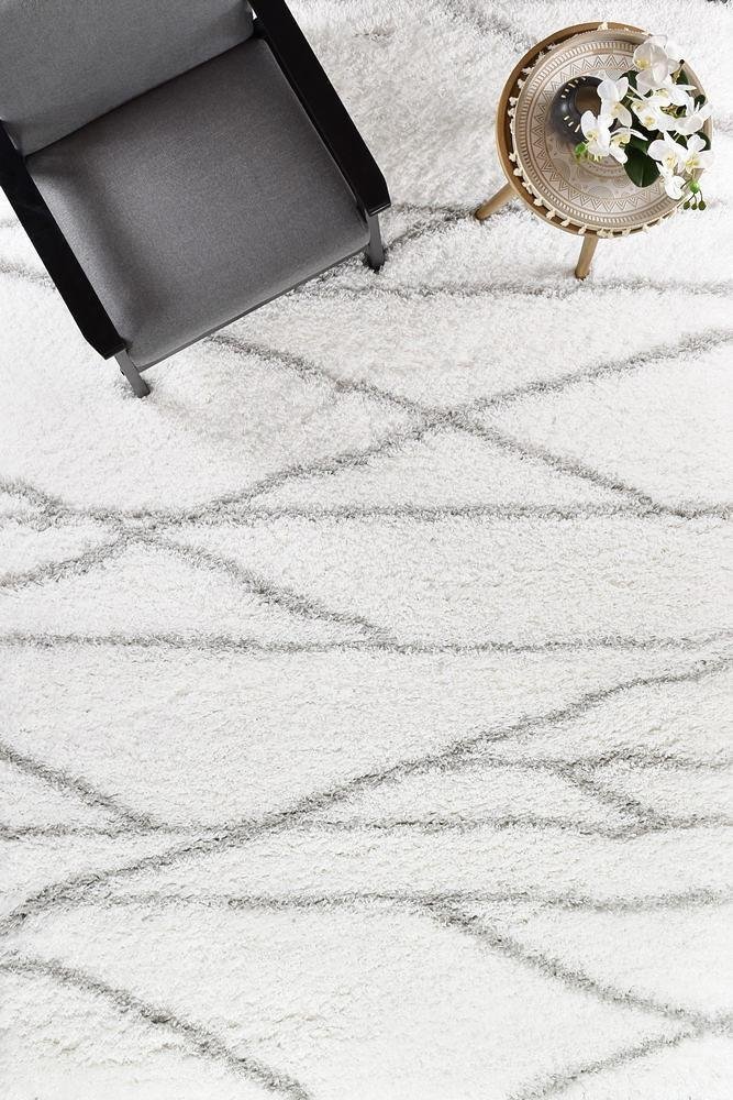 Cobi Shaggy White Rug 8741A - Floorsome - Shag - MASCOT - 8741A - WHITE - WHITE - 80X150 - Shag