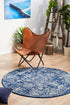 Contrast Navy Transitional Round Rug - Floorsome - Modern - EVO - 253 - NAVY - 150X150 - Modern