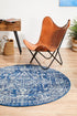 Contrast Navy Transitional Round Rug - Floorsome - Modern - EVO - 253 - NAVY - 150X150 - Modern