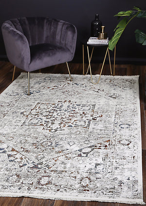 Cordelia Classic Vintage Grey Multi Rug - Floorsome - Rug