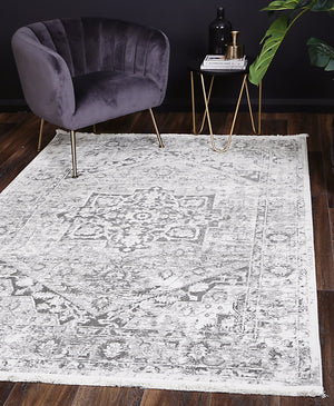 Cordelia Classic Vintage Grey Rug - Floorsome - Rug