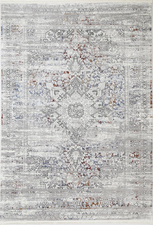 Cordelia Medalion Grey Multi Rug - Floorsome - Rug