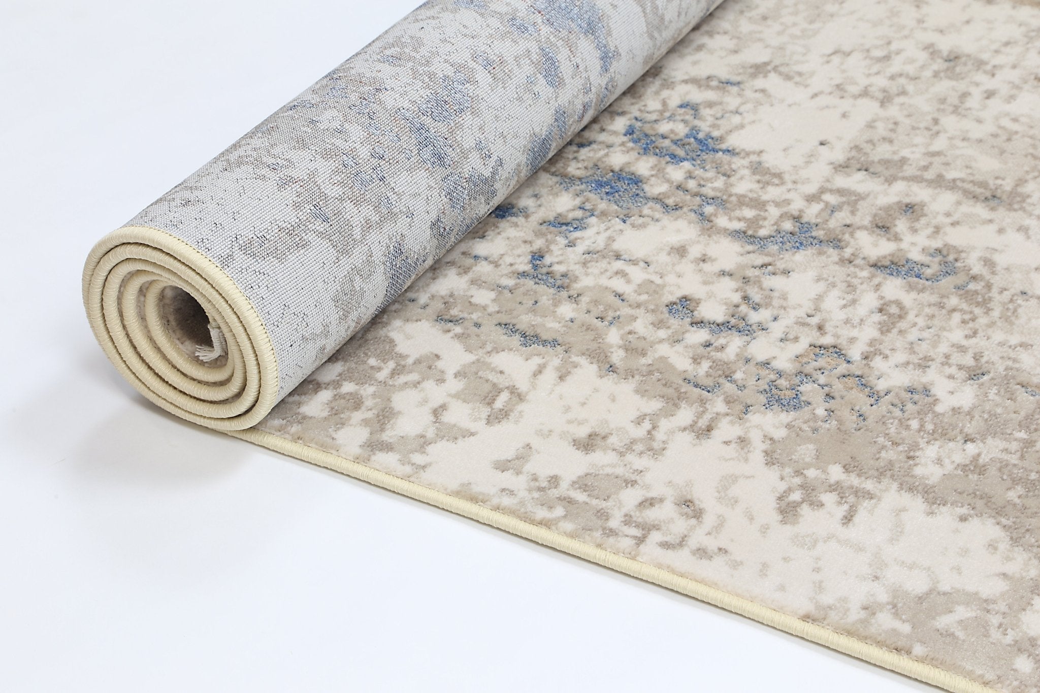 Cordelia One Modern Beige Blue Rug - Floorsome - Rug - BOHE16001BBLU - Rug
