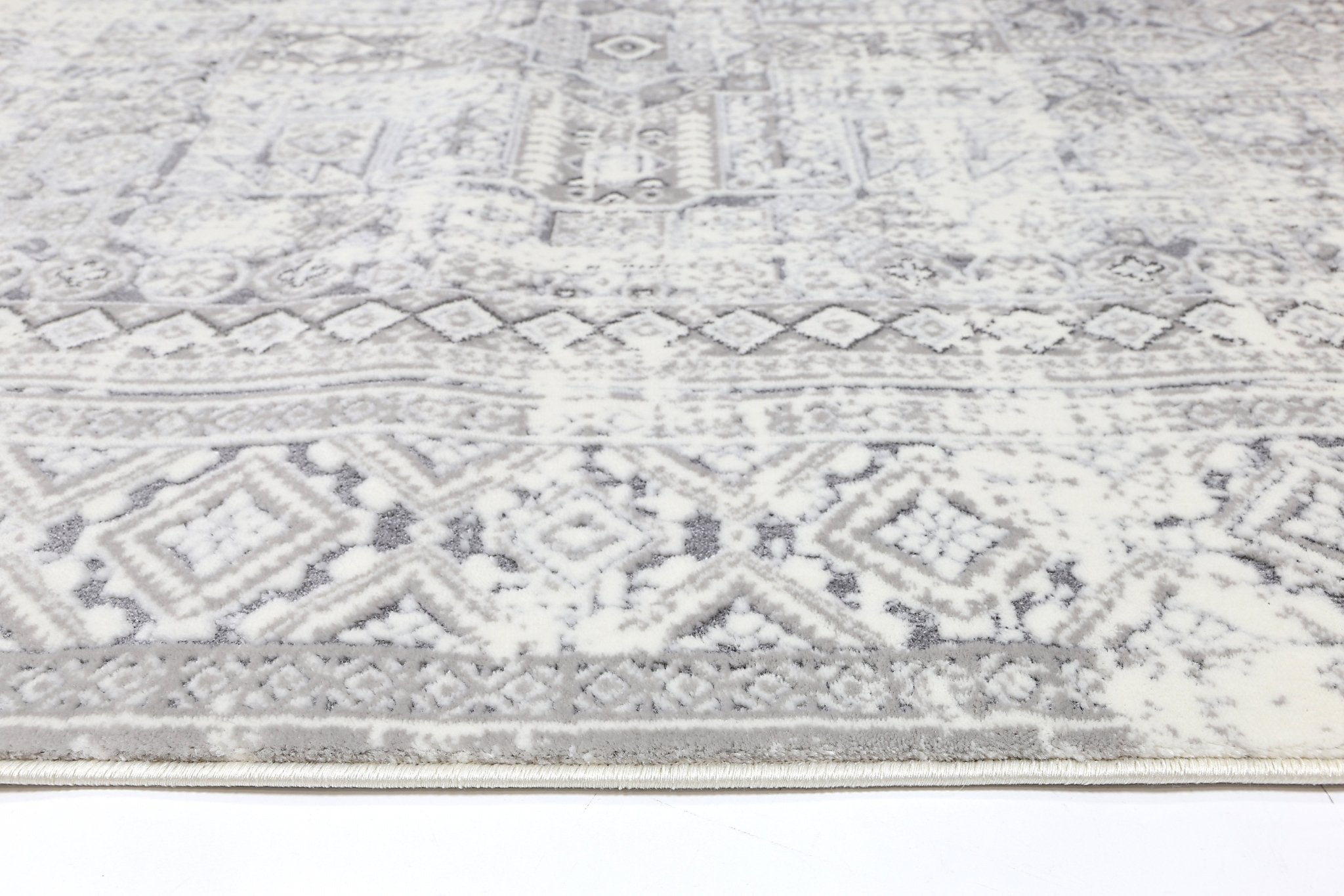 Cordelia Panel Grey Rug - Floorsome - Rug - BOHE16003GREY - Rug