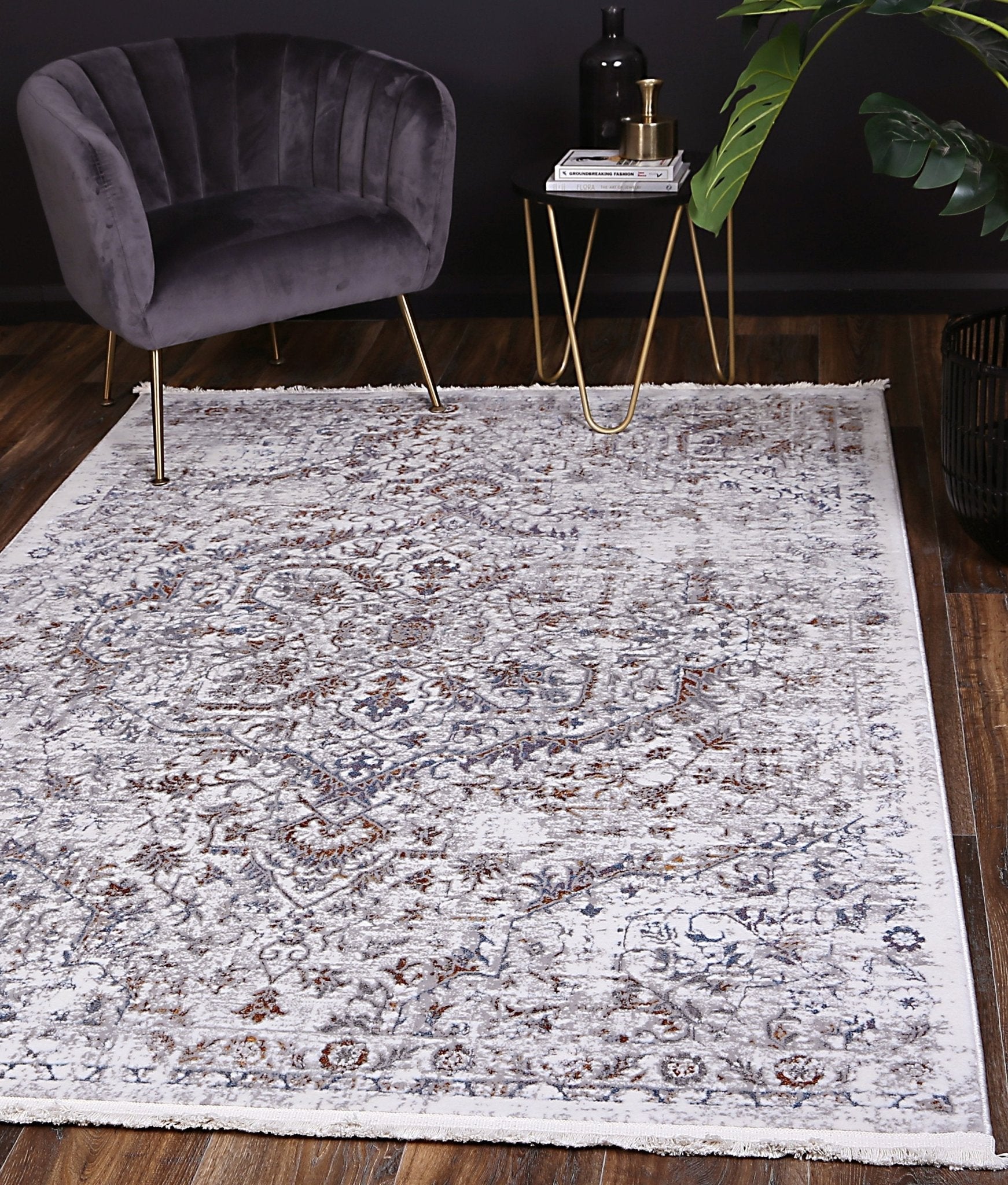Cordelia Vintage Grey Multi Rug - Floorsome - Rug