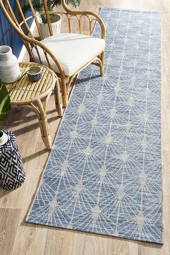 Courtyard 5502 Blue Indoor Outdoor Runner Rug - Floorsome - Outdoor Rugs - TER - 5502 - BLU - 300X80 - Outdoor Rugs