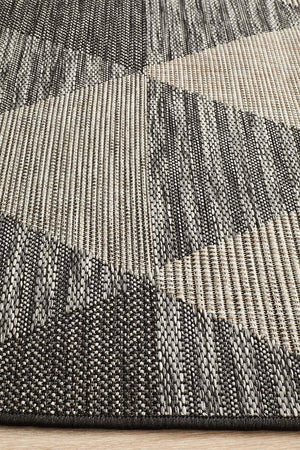 Courtyard 5503 Black Indoor Outdoor Rug - Floorsome - Outdoor Rugs