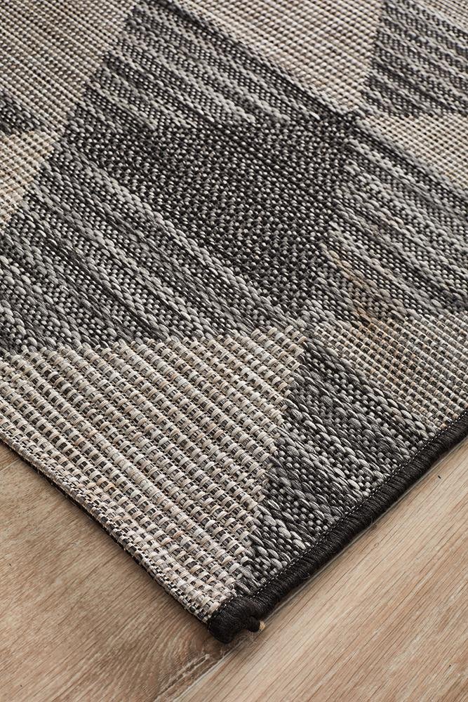 Courtyard 5503 Black Indoor Outdoor Runner Rug - Floorsome - Outdoor Rugs - TER - 5503 - BLK - 300X80 - Outdoor Rugs