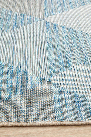 Courtyard 5503 Blue Indoor Outdoor Rug - Floorsome - Outdoor Rugs