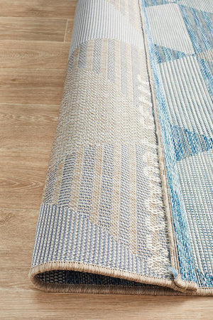 Courtyard 5503 Blue Indoor Outdoor Rug - Floorsome - Outdoor Rugs