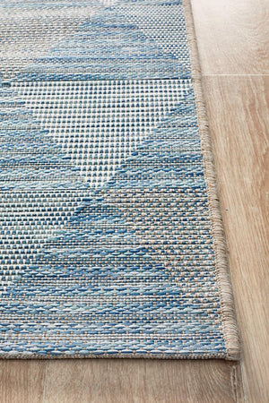 Courtyard 5503 Blue Indoor Outdoor Runner Rug - Floorsome - Outdoor Rugs