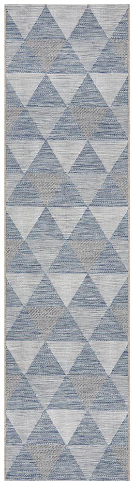 Courtyard 5503 Blue Indoor Outdoor Runner Rug - Floorsome - Outdoor Rugs