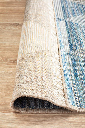 Courtyard 5503 Blue Indoor Outdoor Runner Rug - Floorsome - Outdoor Rugs