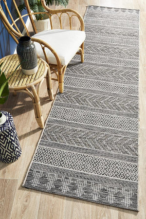 Courtyard 5505 Grey Indoor Outdoor Runner Rug - Floorsome - Outdoor Rugs