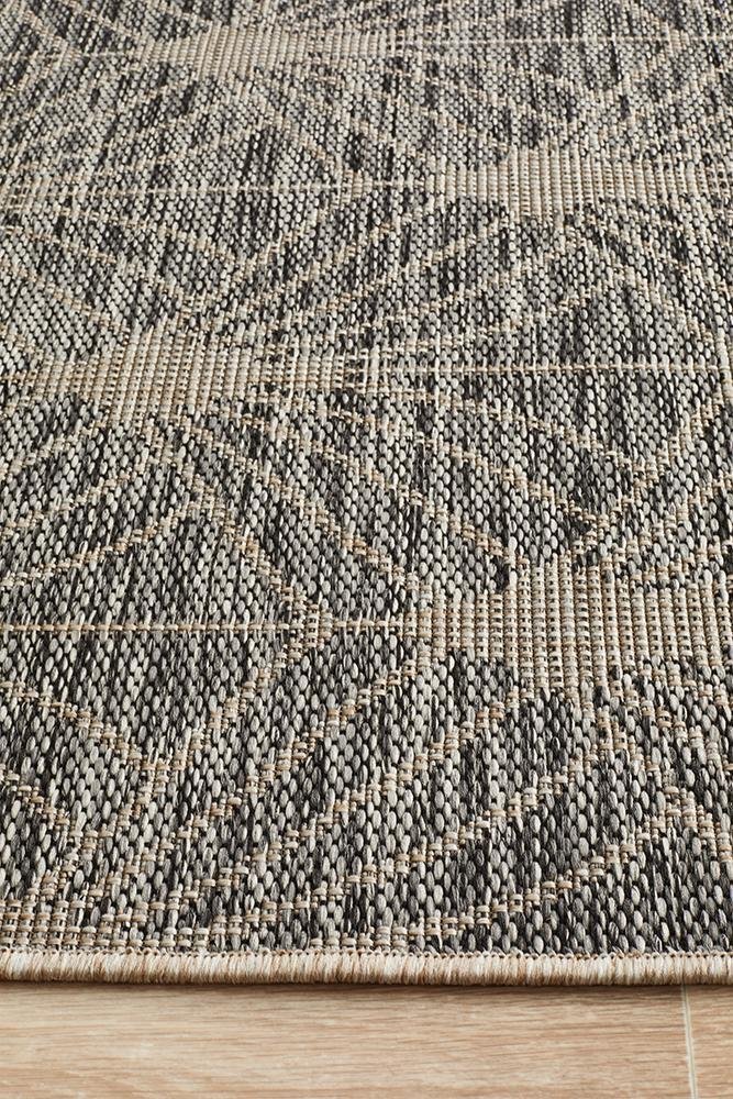 Courtyard Black Indoor Outdoor Rug - Floorsome - Outdoor Rugs - TER - 5502 - BLK - 230X160 - Outdoor Rugs