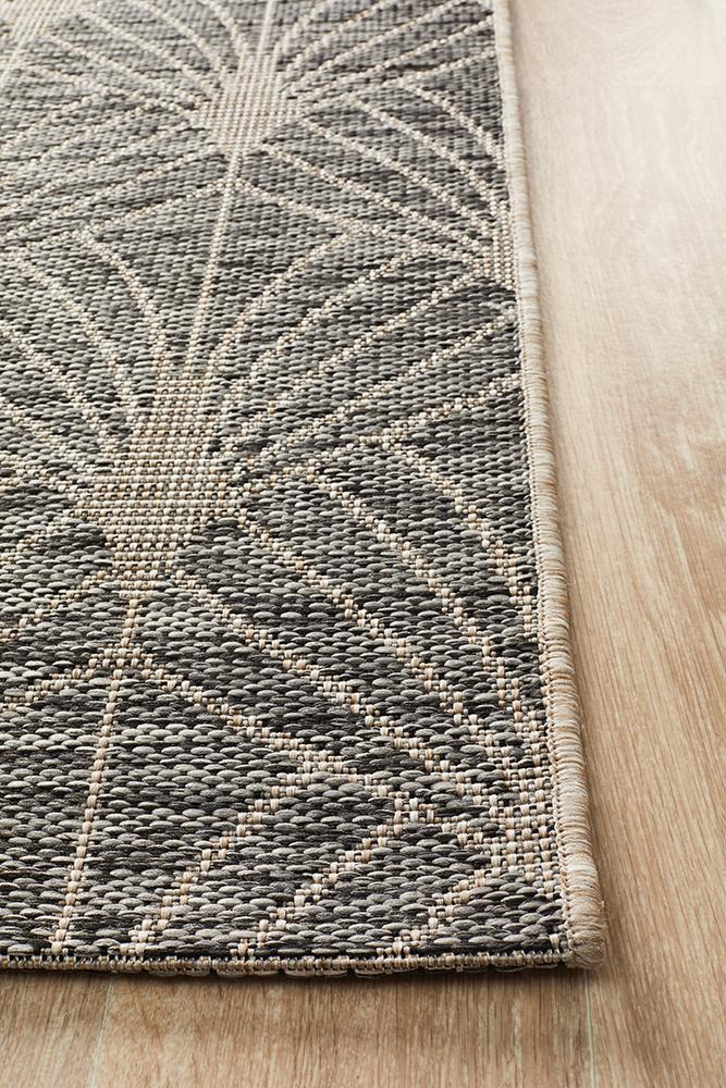 Courtyard Black Indoor Outdoor Rug - Floorsome - Outdoor Rugs - TER - 5502 - BLK - 230X160 - Outdoor Rugs