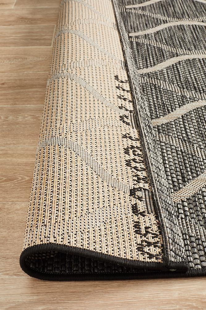 Courtyard Black Indoor Outdoor Rug - Floorsome - Outdoor Rugs - TER - 5501 - BLK - 230X160 - Outdoor Rugs