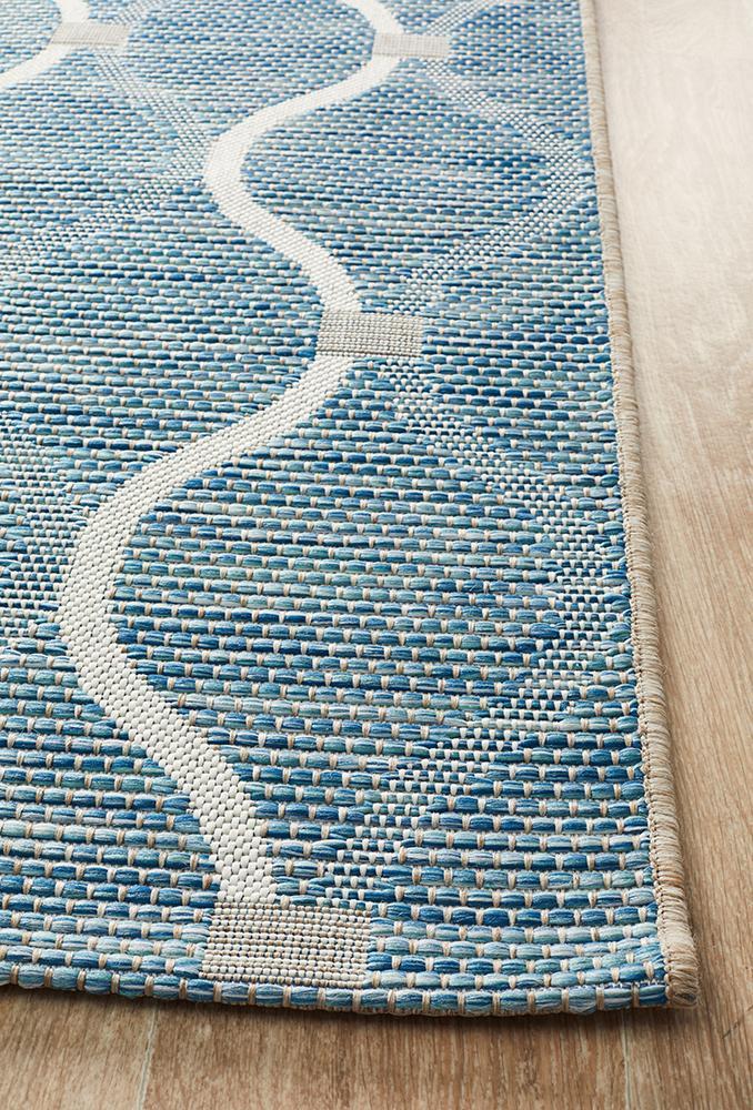 Courtyard Blue Indoor Outdoor Rug - Floorsome - Outdoor Rugs - TER - 5501 - BLU - 230X160 - Outdoor Rugs