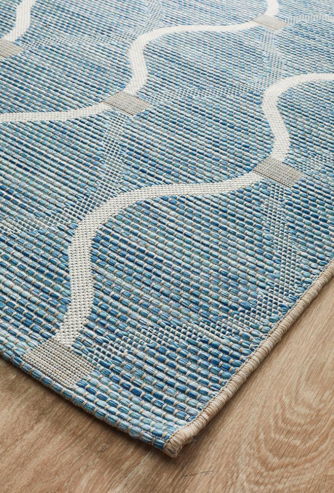 Courtyard Blue Indoor Outdoor Rug - Floorsome - Outdoor Rugs - TER - 5501 - BLU - 230X160 - Outdoor Rugs