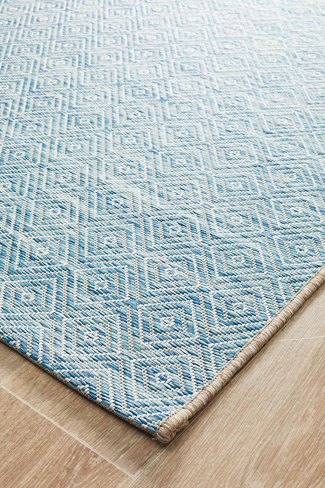 Courtyard Blue Indoor Outdoor Rug - Floorsome - Outdoor Rugs - TER - 5500 - BLU - 230X160 - Outdoor Rugs
