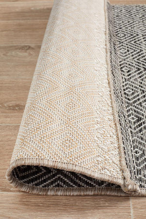 Courtyard Grey Indoor Outdoor Runner Rug - Floorsome - Outdoor Rugs