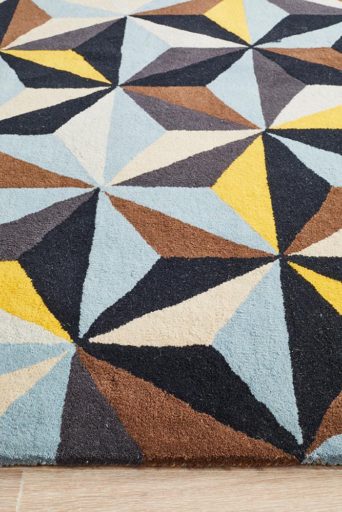 Crystal Designer Wool Rug Blue - Floorsome - Modern - MTX - 900 - BLU - 225X155 - Modern