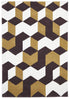 Cube Design Rug Yellow Brown White - Floorsome - Modern - HV - 647 - YELL - 165X115 - Modern