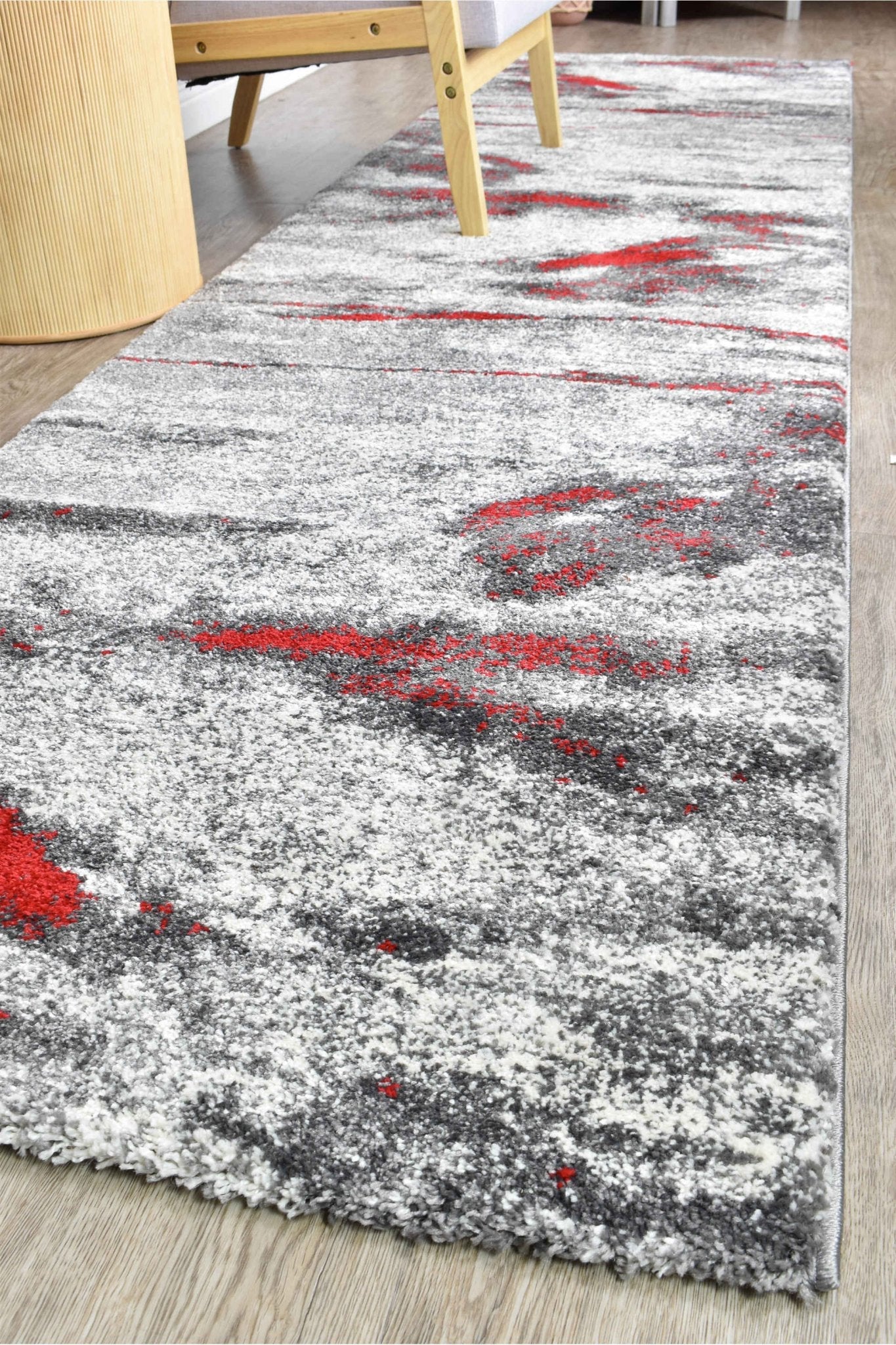 Dahlia 176 Grey Red Rug - Floorsome - MODERN - MILL - B176B - D.GREY - RED - 120X170 - MODERN