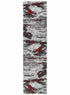 Dahlia 176 Grey Red Rug - Floorsome - MODERN - MILL - B176B - D.GREY - RED - 120X170 - MODERN