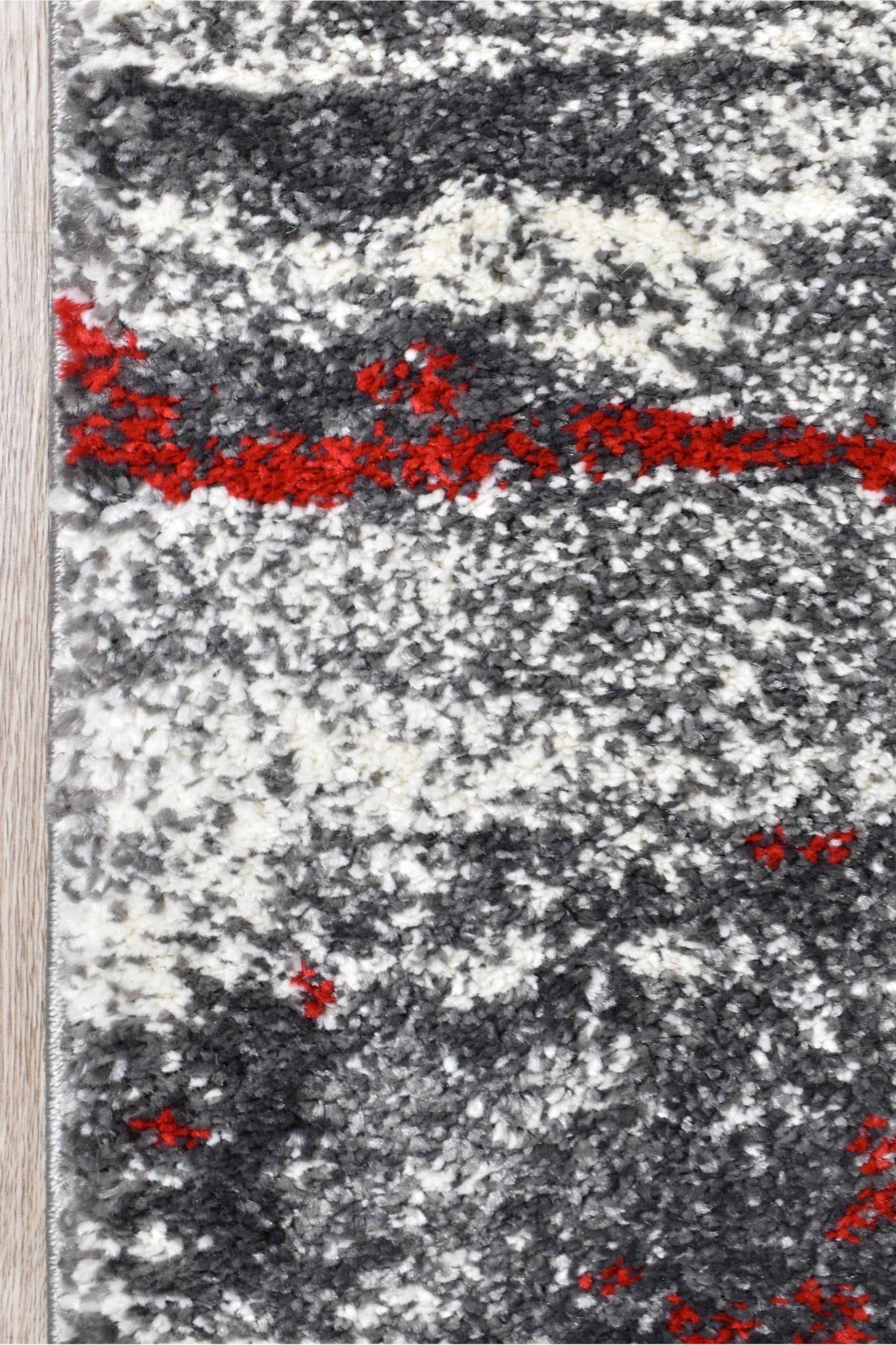 Dahlia 176 Grey Red Rug - Floorsome - MODERN - MILL - B176B - D.GREY - RED - 120X170 - MODERN