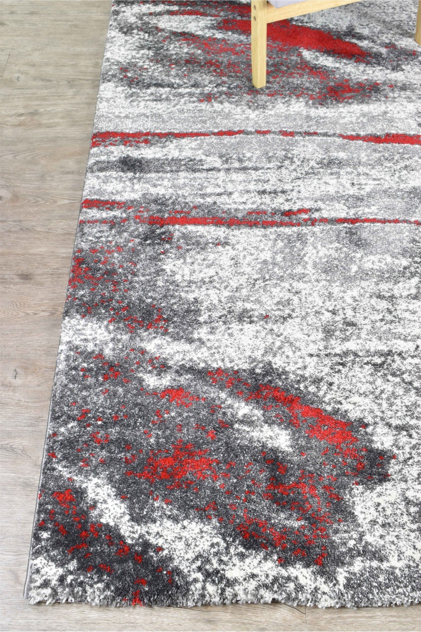 Dahlia 176 Grey Red Rug - Floorsome - MODERN - MILL - B176B - D.GREY - RED - 120X170 - MODERN
