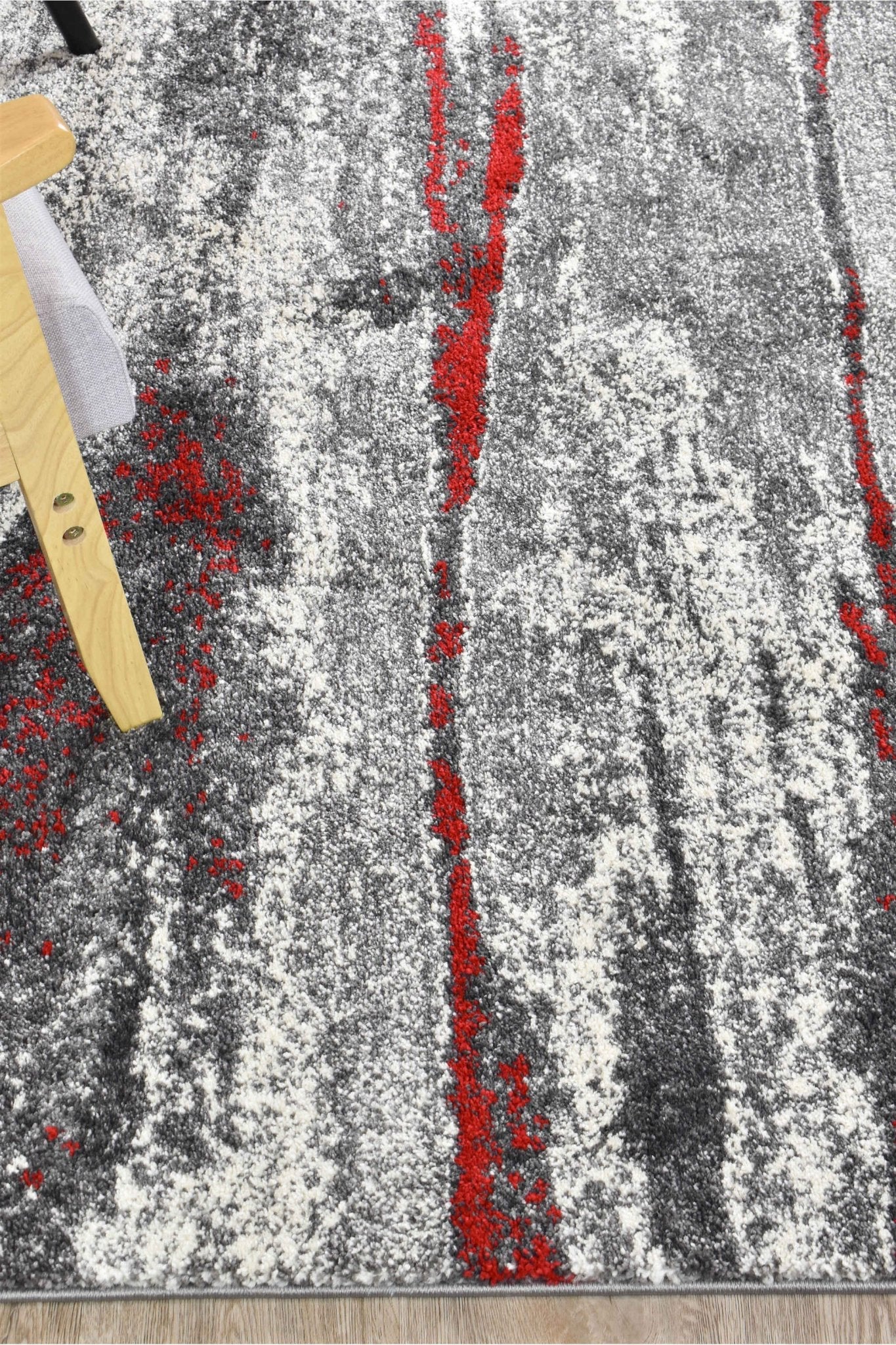 Dahlia 176 Grey Red Rug - Floorsome - MODERN - MILL - B176B - D.GREY - RED - 120X170 - MODERN