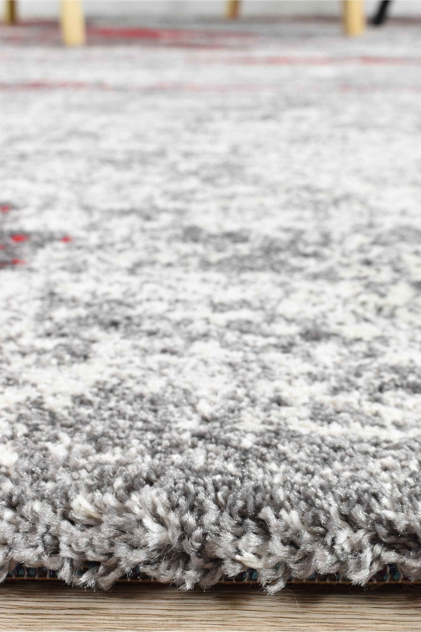 Dahlia 176 Grey Red Rug - Floorsome - MODERN - MILL - B176B - D.GREY - RED - 120X170 - MODERN