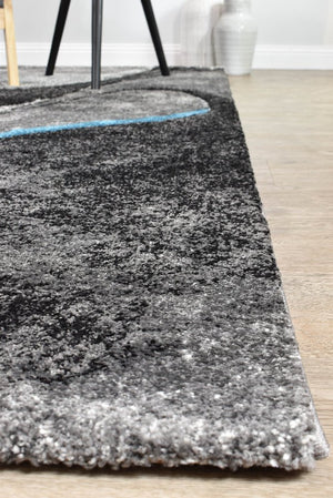 Dahlia 37 Dark Grey Turquoise - Floorsome - MODERN