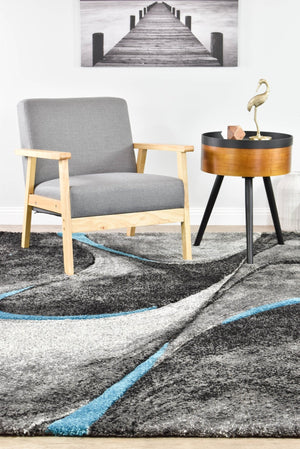 Dahlia 37 Dark Grey Turquoise - Floorsome - MODERN