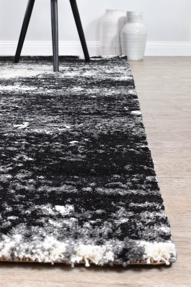 Dahlia 651 Black White Rug - Floorsome - MODERN - MILL - B651A - WHITE - BLACK - 80X150 - MODERN