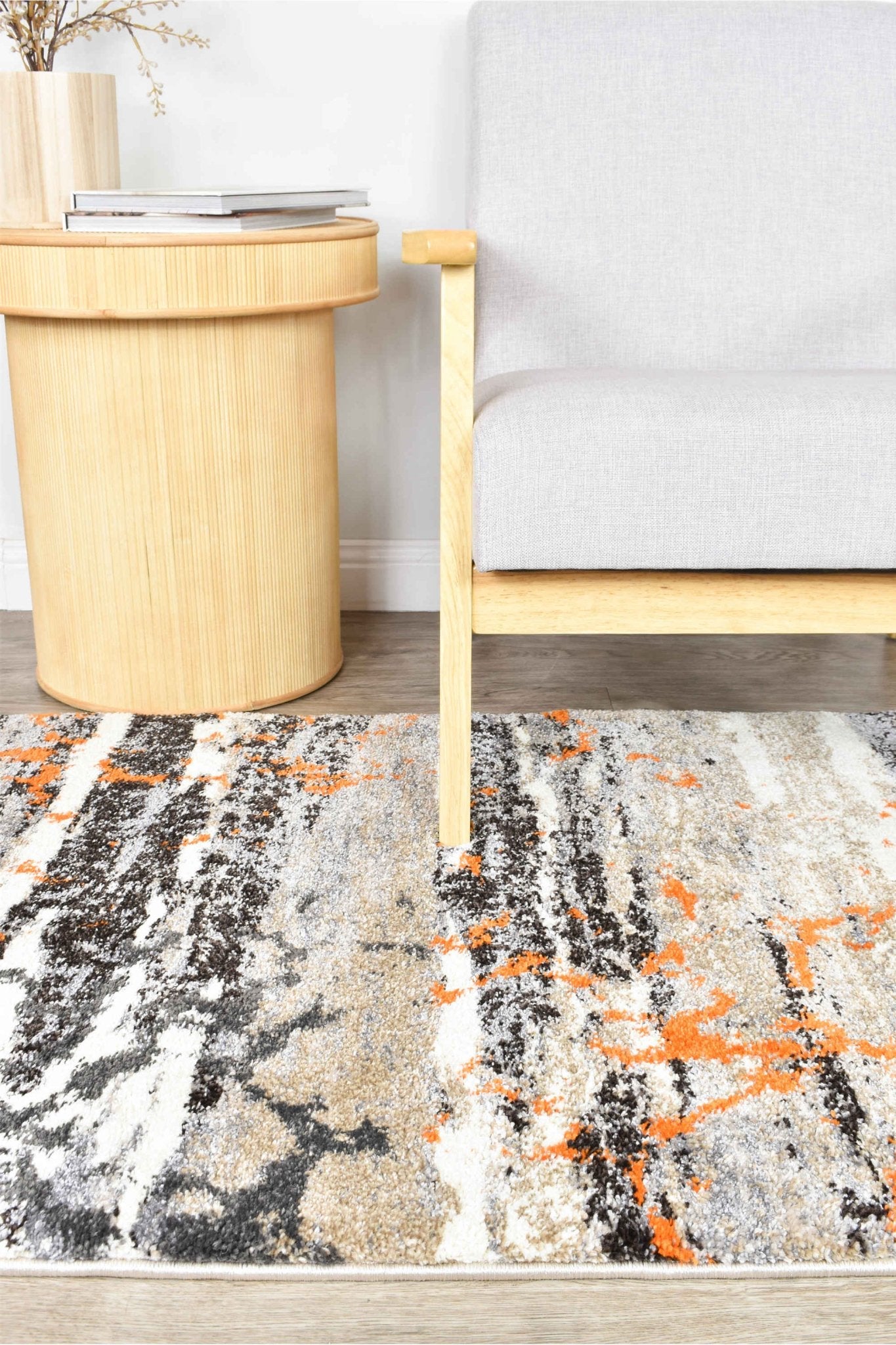 Dahlia 696 Beige Orange Rug - Floorsome - MODERN - MILL - B696A - D - GREY - ORAN - 80X150 - MODERN