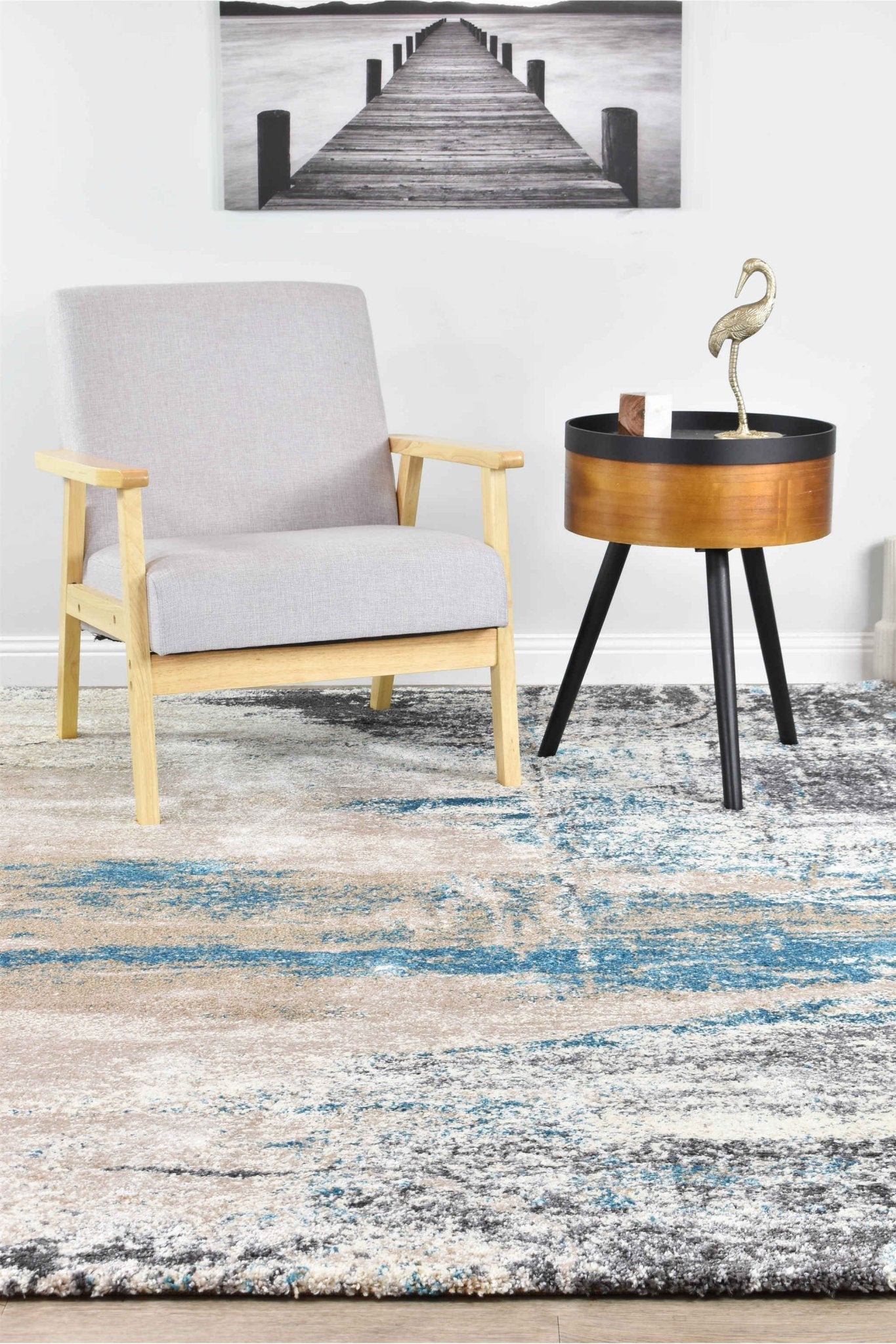 Dahlia 854 Beige Turquoise Rug - Floorsome - MODERN - MILL - B854A - BEIGE - TURQ - 120X170 - MODERN