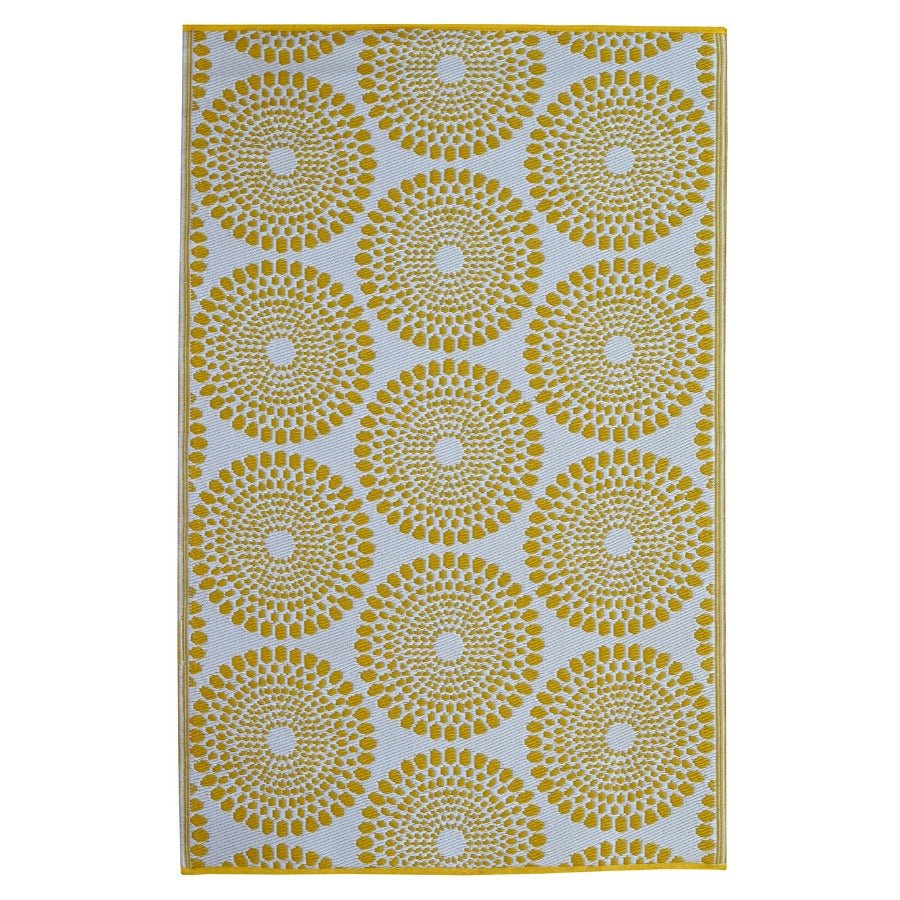 Daisies Yellow Recycled Plastic Outdoor Rug - Floorsome - Outdoor Rugs - PLRDAISYL180270 - Outdoor Rugs