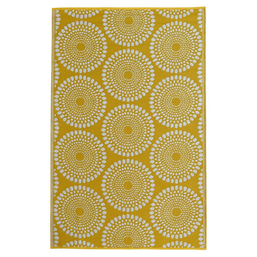 Daisies Yellow Recycled Plastic Outdoor Rug - Floorsome - Outdoor Rugs - PLRDAISYL180270 - Outdoor Rugs