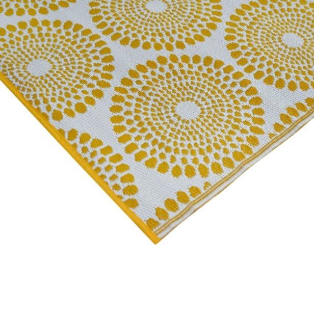 Daisies Yellow Recycled Plastic Outdoor Rug - Floorsome - Outdoor Rugs - PLRDAISYL180270 - Outdoor Rugs