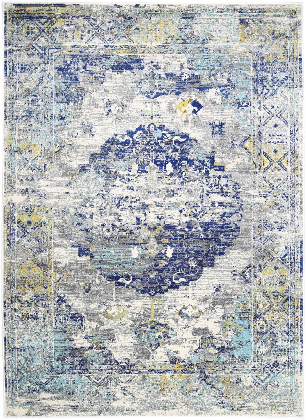 Delicate Blue Green Distressed Rug - Floorsome - Modern Rugs