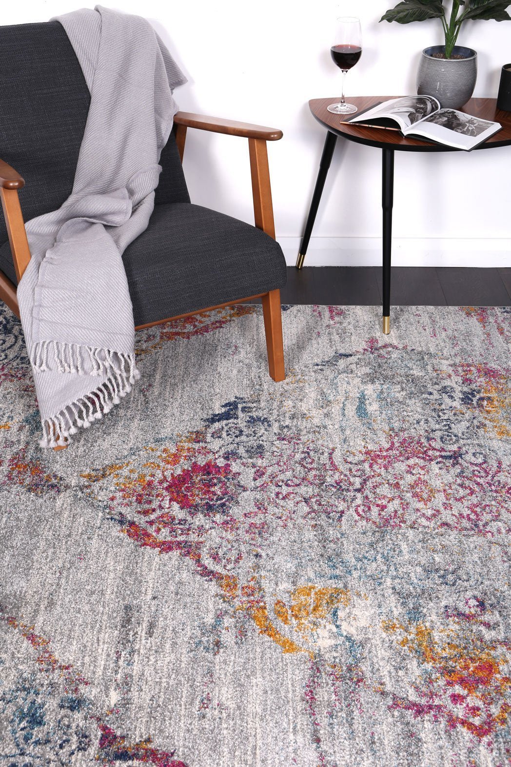 Delicate Multi Grey Oriental Rug - Floorsome - Modern Rugs - DELI160DELI01 - Modern Rugs