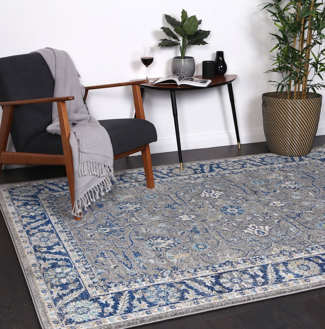 Delicate Navy Blue Oriental Rug - Floorsome - Traditional - DELI160DELI05 - Traditional