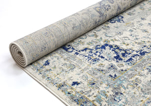 Delicate Navy Blue Traditional Rug - Floorsome - Traditional