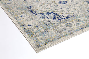 Delicate Navy Blue Traditional Rug - Floorsome - Traditional