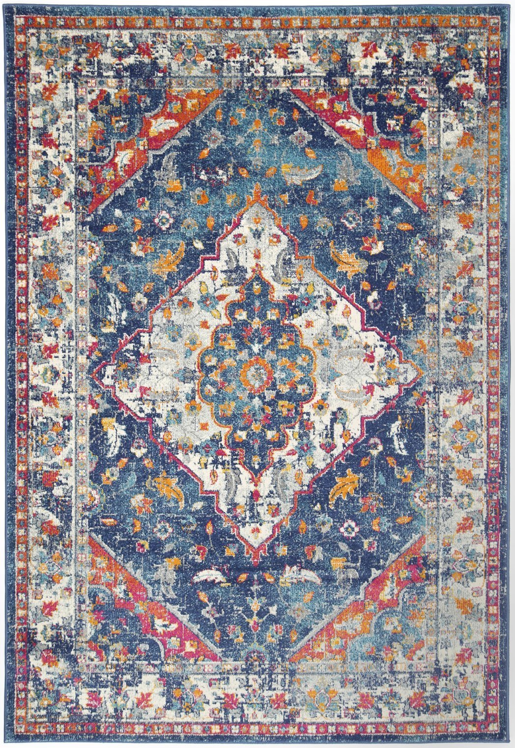Delicate Navy Multi Oriental Rug - Floorsome - Traditional - DELI160DELI09 - Traditional