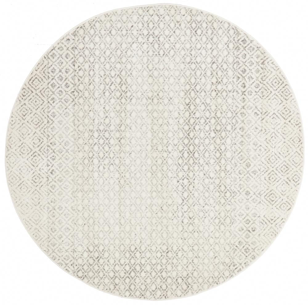 Diamond Grey Transitional Round Rug - Floorsome - Modern - EVO - 265 - GREY - 150X150 - Modern