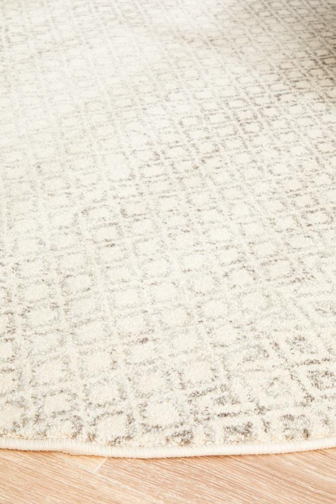 Diamond Grey Transitional Round Rug - Floorsome - Modern - EVO - 265 - GREY - 150X150 - Modern