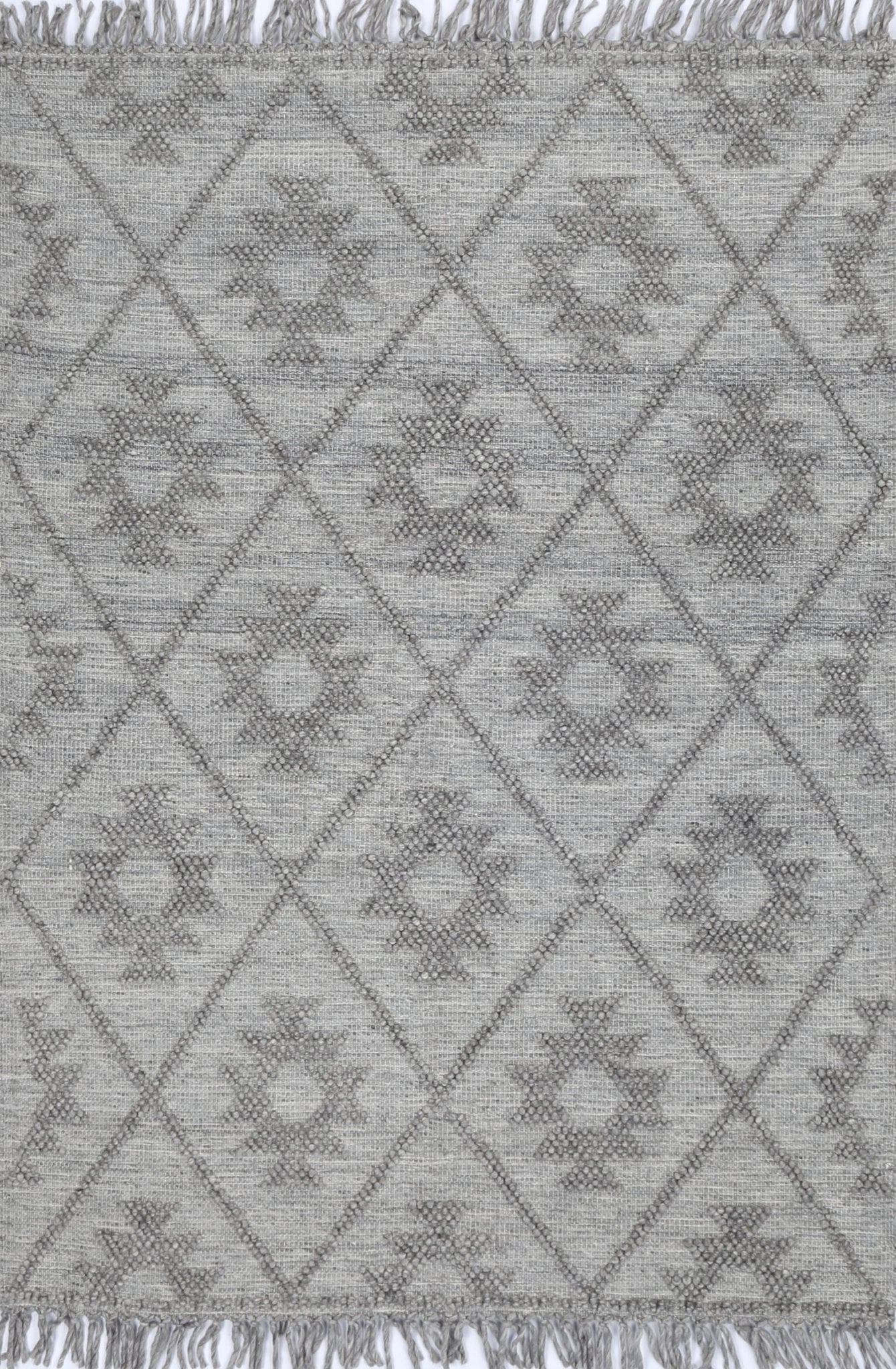 Diego Geometric Grey Multi Wool Rug - Floorsome - Area Rug - DIEG16004GMUL - Area Rug